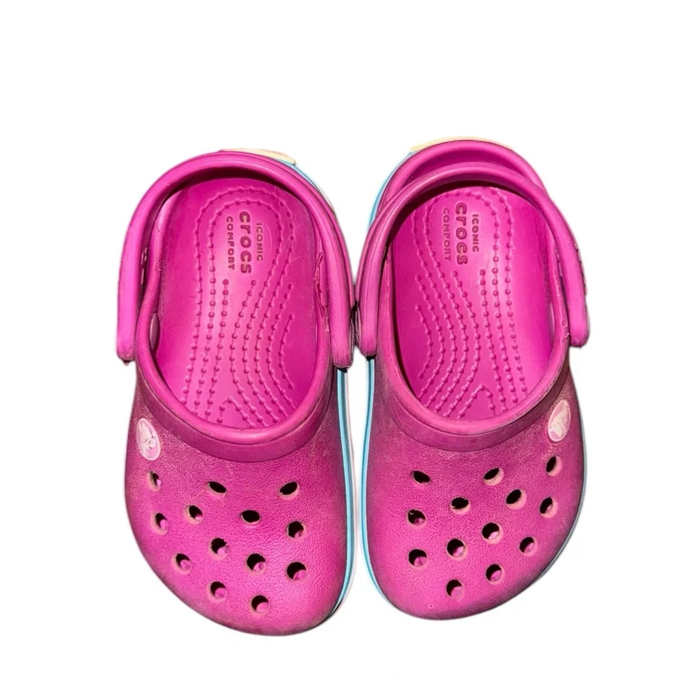 Crocs Crocband Kids Pink and Blue Clogs